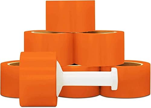 MMBM Narancs Szakaszon Pakolás Kezelni, 18 Csomag, 3 Inch x 1000 Méter, 80 Nyomtávú, Színes Műanyag háztartási Fólia Tekercsben, Színes Kódolás,