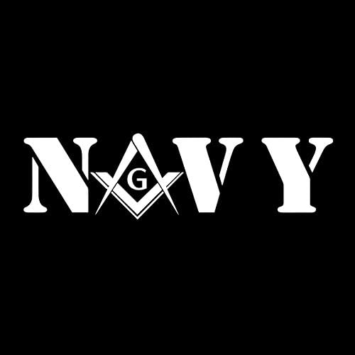 Egyesült Államok Haditengerészete Tér & Iránytű Szabadkőműves Vinyl Matrica - [Fekete][6 Hüvelyk]