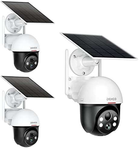 DEKCO 2K Szolár Biztonsági Kamera, Vezeték nélküli Kültéri(2 Csomag) - DC9L, 5MP Szolár Biztonsági Kamera, Vezeték nélküli