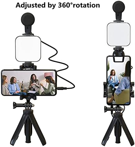 Okostelefon Videó Készlet Okostelefon Kamera Videó Mikrofon Készlet, Fény +Mikrofon +Állvány +Telefon Tartó+Vezeték nélküli Távirányító, Starter