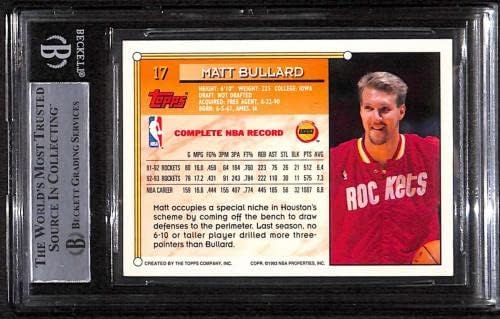 17 Matt Bullard - 1993 Topps Kosárlabda Kártyák (Csillag) Osztályozott lenne beégés Auto - Aláíratlan Kosárlabda Kártyák