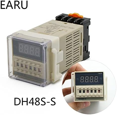 TPUOTI DH48S-S 0.1 s-990h AC 110V, 220V DC 12V 24V Repeat Ciklus SPDT Programozható Időzítő Idő Kapcsoló Relé Aljzat DH48S Din Sín (Szín :