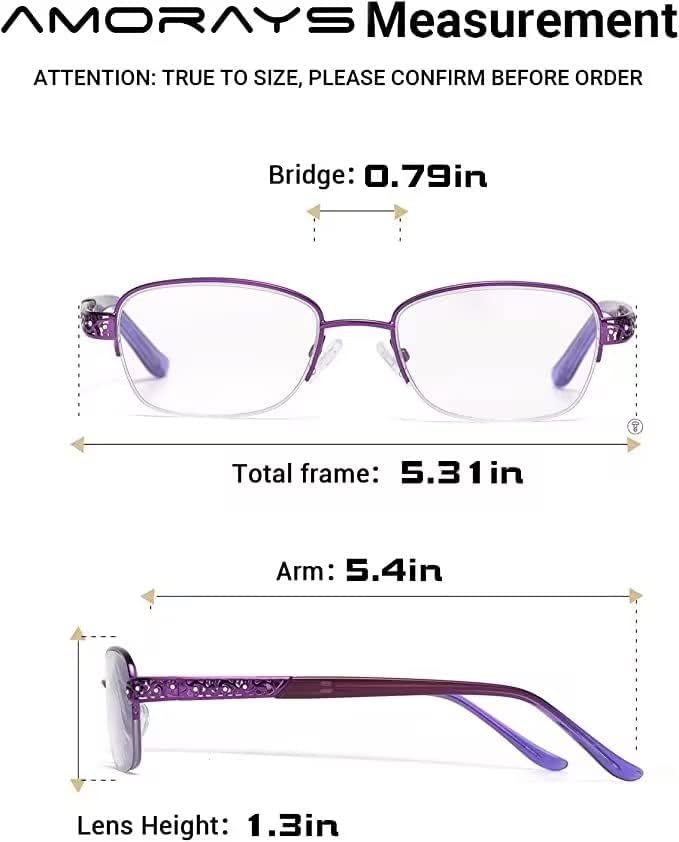 Amorays Progresszív Multifocus Olvasó Szemüveg a Nők,Anti-kék Fény Multifokális Szemüveg Olvasók, A Munkaterület Közelében