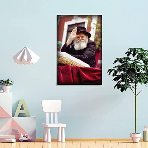 Portré Poszter Lubavitcher Rabbi Menachem Mendel Schneerson Poszter Nyomtatás Fali Dekoráció Festés Vászon Festmény Wall