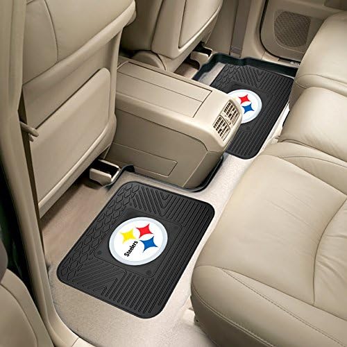 FANMATS 12302 NFL Pittsburgh Steelers Hátsó Sorban Utility autószőnyeg - 2 darabos Készlet, 14in. x 17in., Minden Időjárás Elleni Védelem,