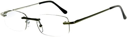 Egyszerűség Vékony, Félig Keret nélküli Szemüvege a Férfiak, mind a Nők (Chrome +2.00)