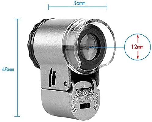 Ékszerészek Nagyítólencse 50X Mini Hordozható Mikroszkóp LED-es UV-Lámpa, Nagyító hd 10x-50x Zoom Zsebében Kézi Nagyító Ékszerész