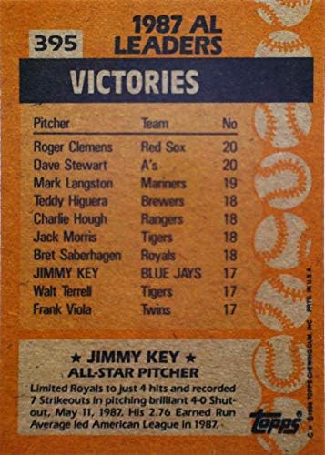 1988 Topps 395 Jimmy Kulcs All-Star Állapotban Kártya