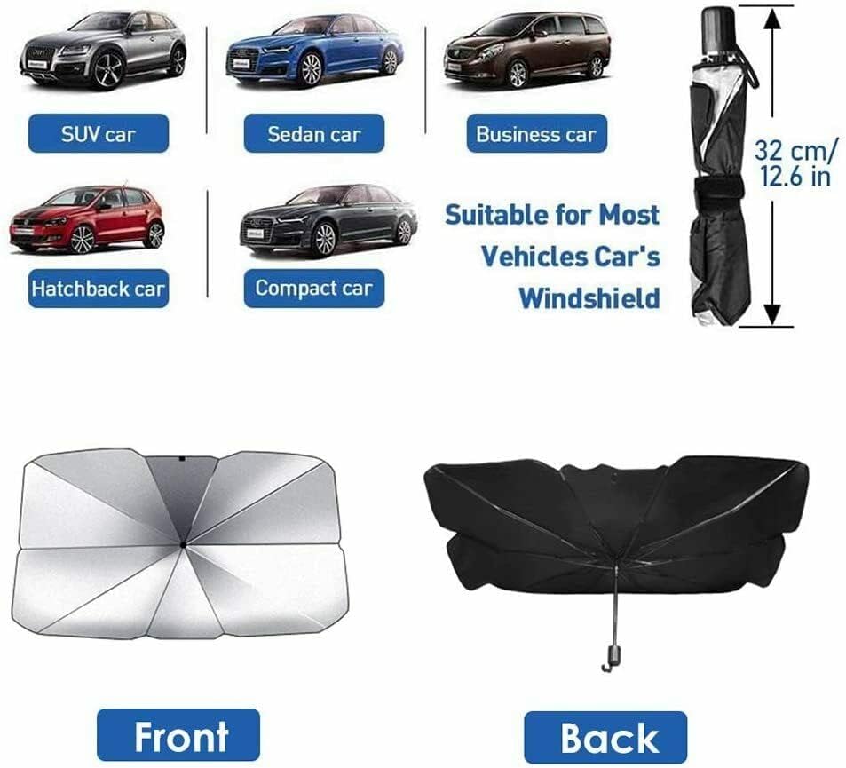 Autó Szélvédő Nap Árnyékban Esernyő, Összecsukható Kocsi Esernyő, Napernyő, Fedél Védi a Jármű UV Nap, Könnyen tárolható, illetve