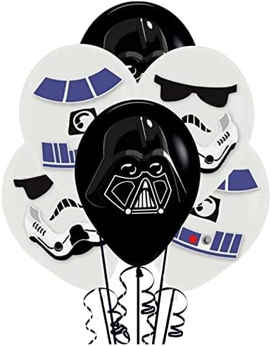 Star Wars Latex Lufi dekor Készlet - 12 Cm, - Fekete-Fehér - Csomag 6