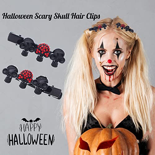 6DB Halloween Haj Klipek a Nők, Lányok,Koponya SpiderHair Klip Piros Kristály Pókháló Hajtűket,Dekorációk Haj Klipek Halloween Cosplay jelmezbál