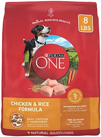 Purina ONE-Csirke, Rizs Formula Száraz kutyaeledel - 8 lb. Táska