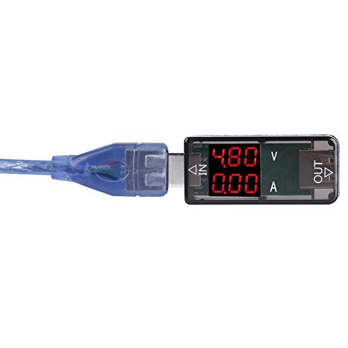 USB Átalakító, USB Színes LCD Voltmérő Nagyáramú Áram-Mérő Multiméter Töltő USB Teszter USB Feszültség Teszter 2.8x1x0.4inch (Fekete)