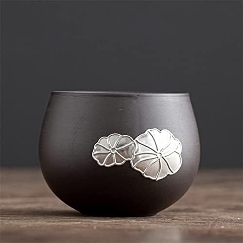 DODOUNA 2 Db Japán Stílusú Lila Clay Silver Szilva Virág Mester Tea Csésze Kerámia Háztartási Gong Fu Italt Ware Kreatív Iroda Retro Teáscsésze