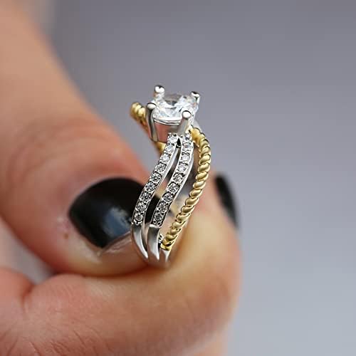 2023 Gyönyörű Gyémánt Cirkon Gyűrű a Nők, Eljegyzési Gyűrű, Ékszerek, Ajándékok, Magas Lenn az Élet Gyűrű (Ezüst, 6)