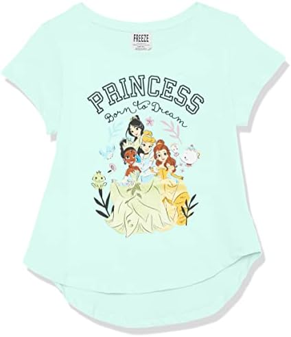 Disney Hercegnő Girls T-Shirt-Hamupipőke, Belle, Tiana
