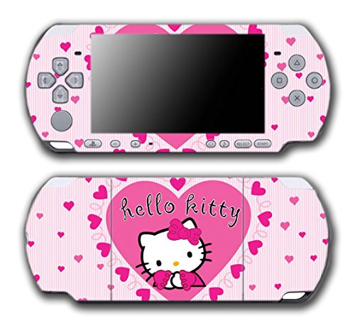 Hello Kitty Rózsaszín Szív Kesztyű Videó Játék Vinyl Matrica Bőr Matrica Takarja a Sony PSP Slim Playstation Portable 3000 Sorozat