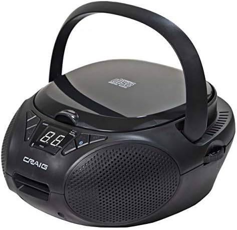 Craig CD6925BT-BK Hordozható felültöltős Sztereó CD Boombox a AM/FM Sztereó Rádió, Bluetooth Vezeték nélküli Technológia Fekete