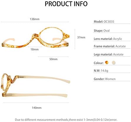 OCCI CHIARI szemű Olvasó Szemüveg Nők Nagyító Szemüveg Forgatható Kozmetikai Szemüveg 100 125 150 175 200 225 250 275 300 350
