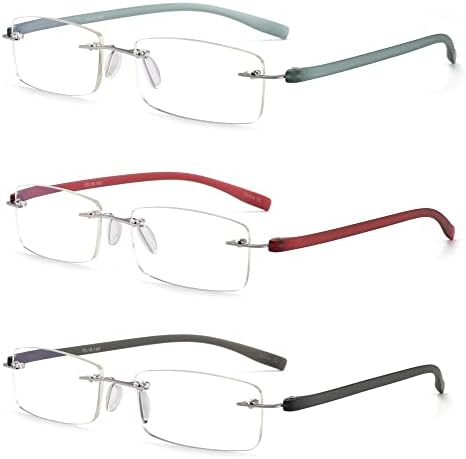 HIYANJN Keret nélküli Szemüvege A Nők Tr90 Kék Fény Blokkoló Könnyű Szemüveg keret nélküli Számítógép Olvasók