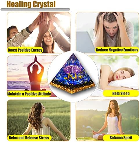 Orgon Piramis, Kristály Piramis, az Élet Fája Gyógyító Orgonite Piramis, Drágakő Piramis a Pozitív Energia Generátor Védelem a Stressz Csökkentése,
