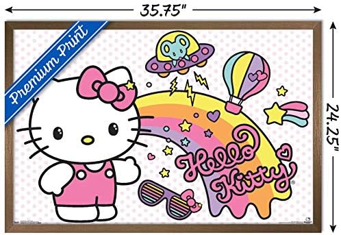 Tendenciák A Nemzetközi Hello Kitty - Retro Szivárvány Fali Poszter