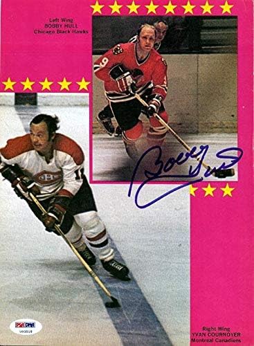 Bobby Hull Dedikált Magazin Oldal Fotó Chicago Blackhawks PSA/DNS U93518 - Dedikált NHL Magazinok