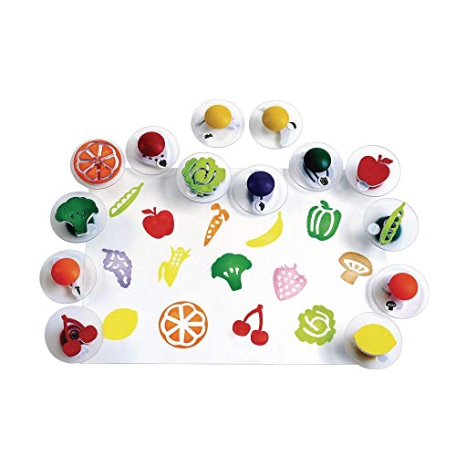 Colorations YUMSTAMP Könnyű-Grip Bélyegzők, Fruit & Vegetable (Csomag 14)