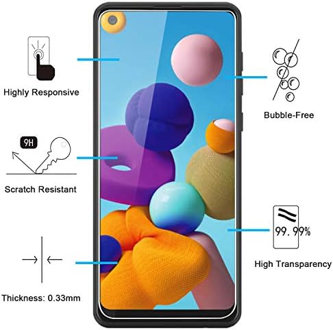 ÚJ ' C [3 Csomag] Célja a Samsung Galaxy A21 képernyővédő fólia, Edzett Üveg, az Ügy Barátságos Ultra Ellenálló