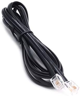 Sscon 6.5 ft Fekete Vezetékes Telefon Hosszabbító Kábel Line Vezeték Szabványos RJ-11 6P4C Dugó (Csomag 5)