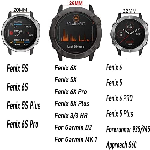XNWKF 26 20 22MM Szilikon gyorskioldó Watchband Szíj, a Garmin Fenix 7X 6X Nézni Easyfit Csukló Heveder Zenekar
