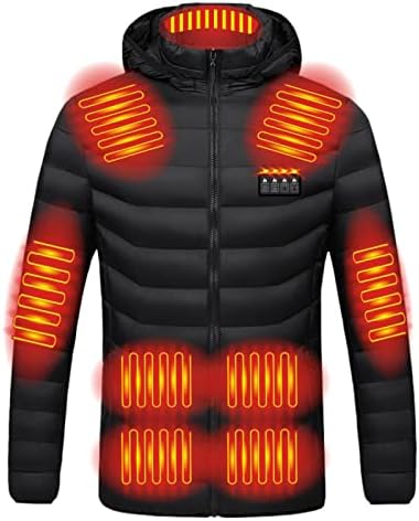 COMIOR Fűthető Kabát a Férfiak, mind a Nők, Fűthető Kabát, Kapucnis Fűtési Meleg Kabátok Szélálló USB Töltés Elektromos Test Melegebb