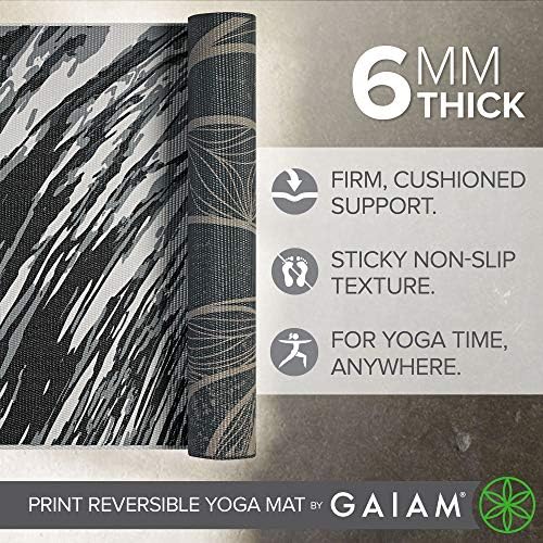 Gaiam Yoga Mat - Prémium 6mm Nyomtatás Visszafordítható, Extra Vastag, Csúszásmentes Gyakorlat & Fitness Szőnyeg Minden Típusú Jóga, Pilates