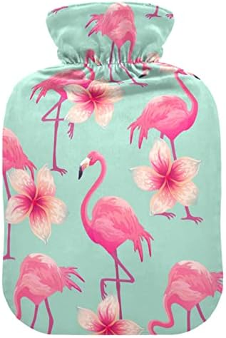 Meleg Víz Üveg fedéllel Virágos Flamingo Meleg vizes tömlőt a Fájdalom, Nyak, Váll Fájdalom, Víz, Fűtés Pad 2 Liter