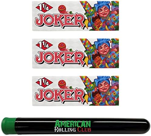 Joker 1-1/4 Méretű Cigaretta Rolling Papers | magában Foglalja a cigarettapapír-Amerikai Rolling Klub Cső (3 Csomag)