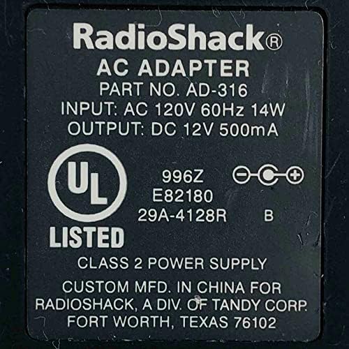 RadioShack AD-316-OS HÁLÓZATI Adapter Tápegység 12V 500mA