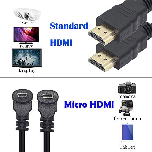 A mikro HDMI-HDMI Kábel Adapter 50CM 90 Fokos Szögben Micro HDMI Male-HDMI Male Csatlakozó Támogatja a 3D-s 4K 1080P 60Hz Ethernet
