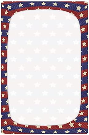 USA Zászló Színes Csillag, Kiságy, Ágynemű, a Fiúk, Lányok Pack Játszani Lap Hordozható Mini Felszerelt Gyerekágy Lap Normál jászol,