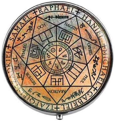 Hét Arch Angyalok Védelem Amulett - Arkangyal Tabletta Doboz Varázsa Tabletta Doboz - Üveg Candy Doboz