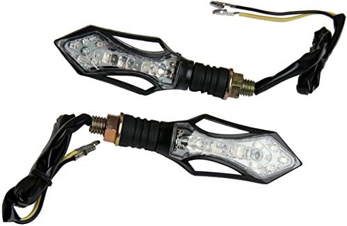 MotorToGo Fekete LED-es Motorkerékpár-indexet Tiszta Lencse Fekete Nyíl LED-es irányjelző Lámpák Szemellenző Kompatibilis a 2001-es Yamaha