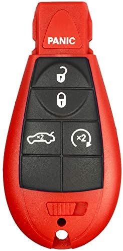 1 Új Piros 5 Gombok Kulcsnélküli Bejegyzés Távoli Start Autó kulcstartó M3N5WY783X IYZ-C01C A Challenger Töltő Durango 300 Jeep Grand