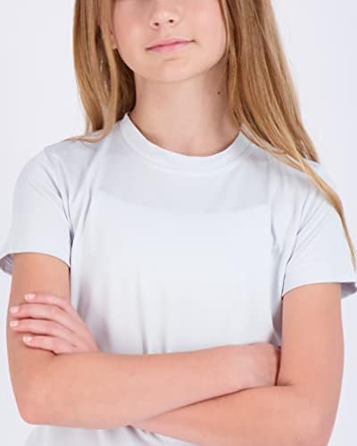 4 Csomag: Lány Rövid Ujjú Száraz-Fit Legénység Nyak Aktív, Sportos Teljesítmény, T-Shirt