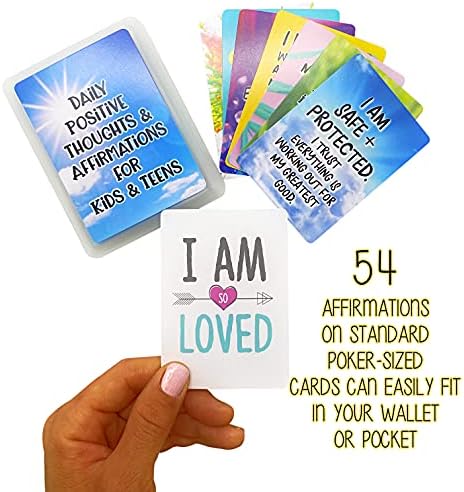 A pozitív Megerősítés, a Kártyákat a Gyerekek elé - 54 Állításokat, 150+ Inspiráló Kérdések Tároló Doboz - Bizalmat Pozitív