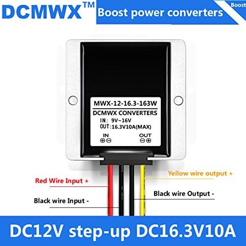 DCMWX áramátalakító,12V 16.3V10A,step-up modul,boost konverter,vízálló teljesítmény alkalmazkodni