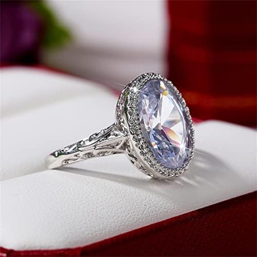 2023 Új Eljegyzési Kő Nők Gyűrű Ékszer A Fehér Esküvői Ajándék Gyűrű Gyémánt Gyűrű (Ezüst, 9)