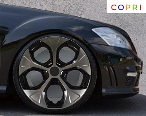 Copri Készlet 4 Kerék Fedezze 14 Coll Ezüst-Fekete Dísztárcsa Snap-On Illik Honda Civic