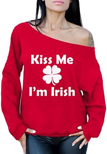 Kínos Stílusok Csókolj meg vagyok Ír Le Váll Pulóver Szent Patrik Nap 2018