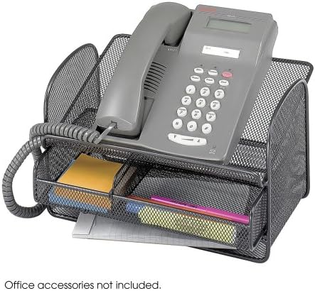 Safco Onyx Háló Telefon Állni a Fiókban, 2160BL - Office-Fájlok Tárolási & Szögletes Felső Platform - porszórt Acél - 9.25 x 11.75 x 7 Cm