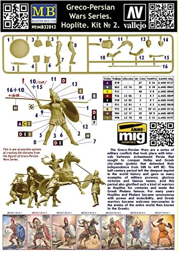 Mester Doboz MB32012 1/32 görög-perzsa Háború Series Vol. 2, görög Nehéz Gyalogság, Felkészült, Testtartás, 500 BC, Műanyag Modell