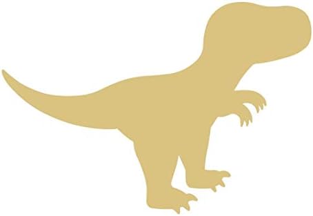 T-rex Kivágott Befejezetlen Fa Dinoszaurusz Állat Őskori Történelem Játszani Szoba Ajtaja Fogas MDF Alakú Vászon Stílus 1